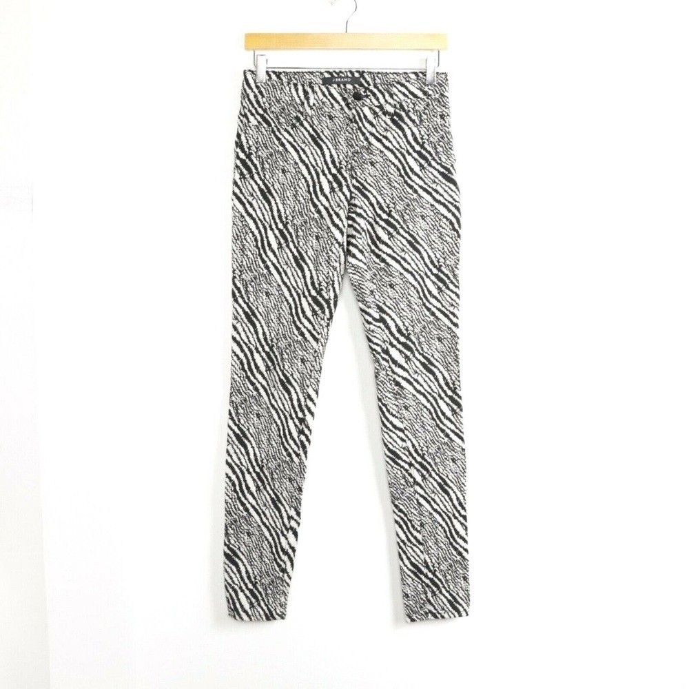 J Brand Super Skinny pants Zebra print jacquard abstract jeggings textured club